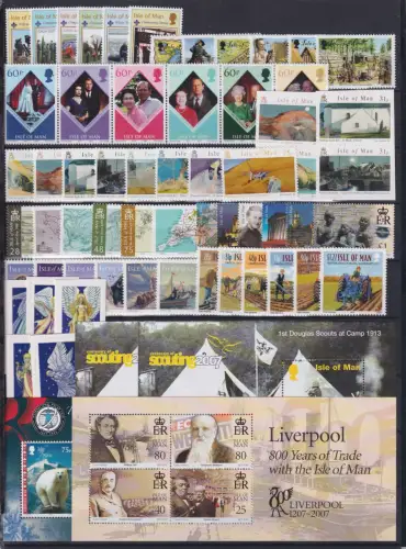 Großbritannien Isle of Man Jahrgang 2007 postfrisch ohne 1333-1342 #OU235