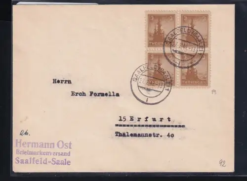 SBZ 92 auf Brief geprüft Ströh BPP #DAF35