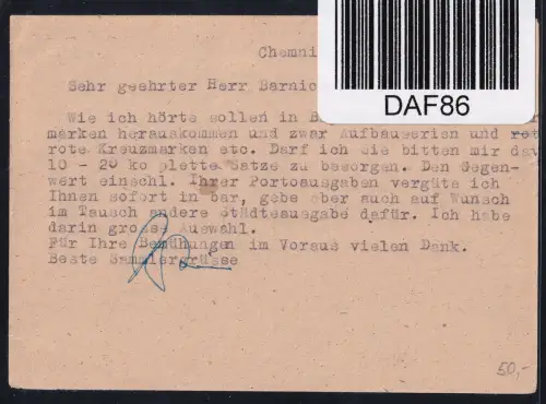 SBZ 156 X u.a. auf Brief Mischfrankatur #DAF86