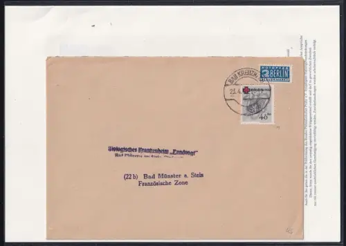 Französische Zone Rheinland Pfalz 45 A auf Brief Attest Straub BPP #DAB71