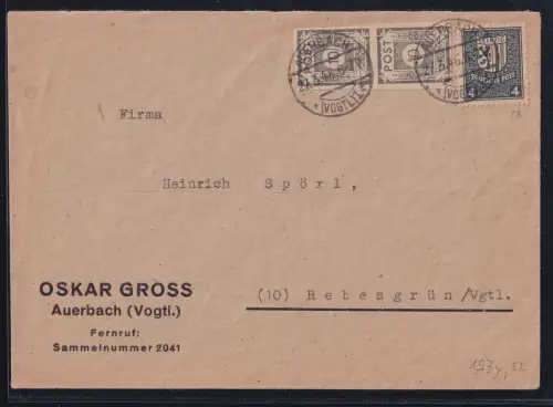 SBZ 52, 157 y auf Brief geprüft Ströh BPP #DAF87