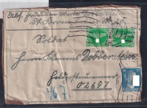 Deutsches Reich Feldpost 4 auf Päckchenadresse #OT617