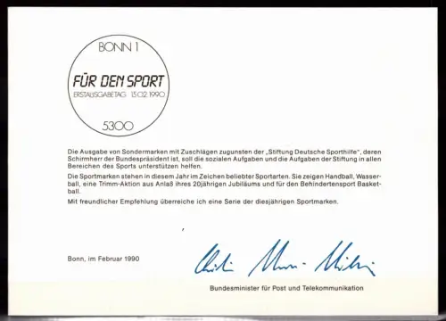Bundesrepublik Deutschland 1449-1450 gestempelt Ministerkarte / Sport #NN712