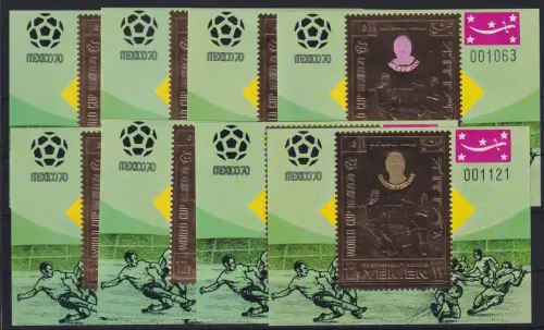 Jemen Königreich Block A 193- A 200 postfrisch Mexico Fußball WM 1970 #DAG81