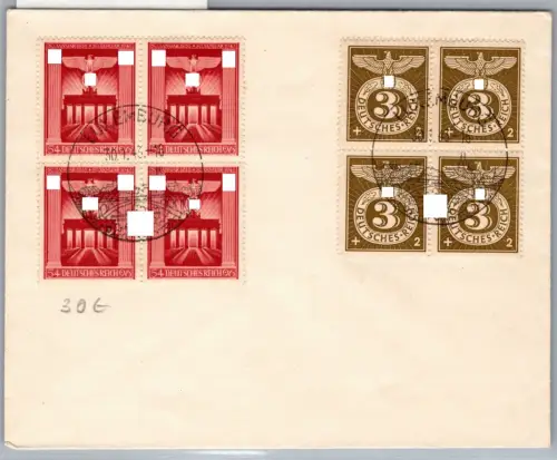 Dt. Besetzung Luxemburg 829, 830 auf Brief Sonderstempel #OI123