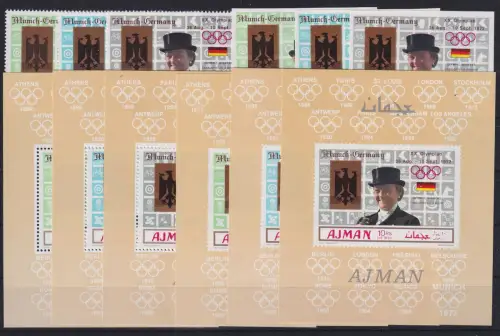 Ajman 463-465 A+B, Block 145 A+B postfrisch München Olympia 1972 #DAG63
