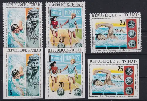 Tschad 379-381 A+B postfrisch Olympia #DAH69