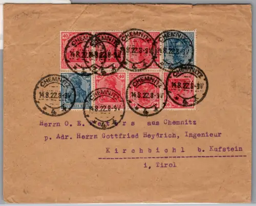 Deutsches Reich WK 2 auf Brief Auslandsbrief #ON729