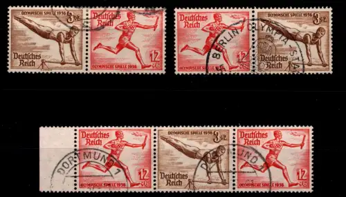 Deutsches Reich W 107, W 109, W 110 gestempelt Zusammendruck #OU940