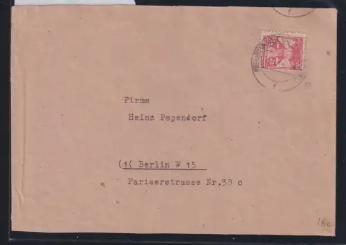 SBZ 18 c auf Brief Mecklenburg Vorpommern #DAP49