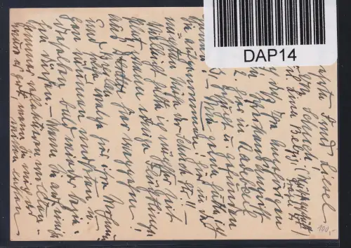 SBZ, Sächsische Schwärzungen AP 785 b II auf Postkarte #DAP14