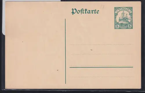 Deutsche Kolonien Togo P 17 als Ganzsache ungebraucht #DAP76