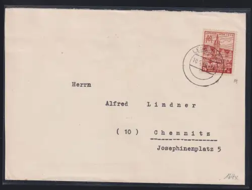 SBZ 164 A X auf Brief geprüft Busch BPP #DAJ84