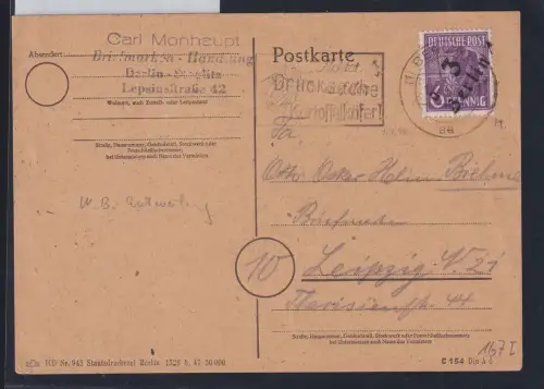 SBZ 167 I Bezirk 3 auf Postkarte geprüft Busse BPP #DAJ88