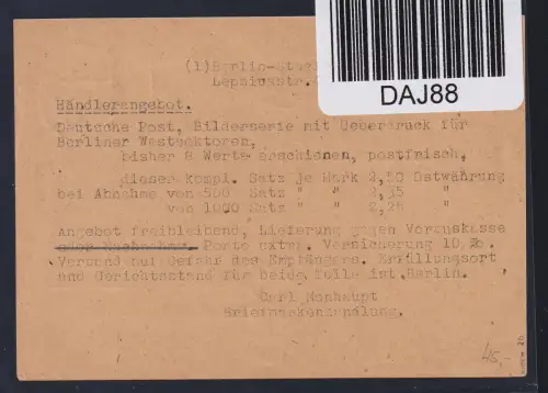 SBZ 167 I Bezirk 3 auf Postkarte geprüft Busse BPP #DAJ88