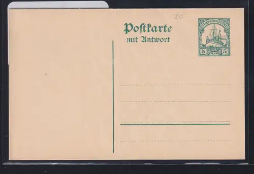 Deutsche Kolonien Deutsch-Südwestafrika P 20 als Ganzsache ungebraucht #DAQ18