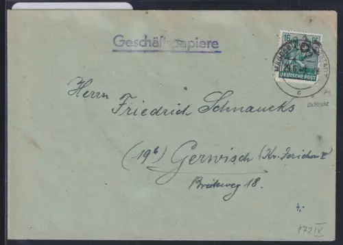 SBZ 172 IV Bezirk 20 auf Brief geprüft Dr. Herbst #DAJ95