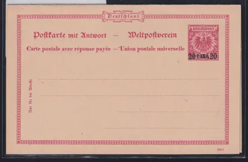 Deutsche Auslandspostämter Türkei P 4 als Ganzsache ungebraucht #DAQ56