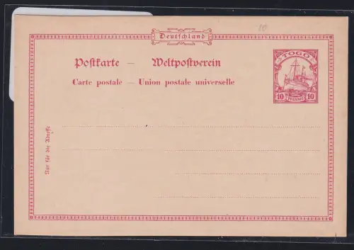 Deutsche Kolonien Togo P 10 als Ganzsache ungebraucht #DAQ36