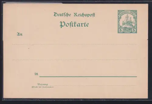 Deutsche Kolonien Marshall-Inseln P 11 als Ganzsache ungebraucht #DAQ07