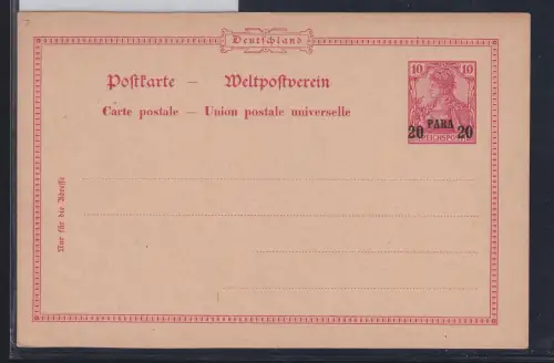 Deutsche Auslandspostämter Türkei P 7 als Ganzsache ungebraucht #DAQ62