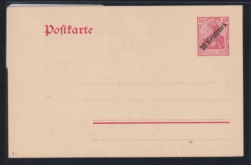 Deutsche Auslandspostämter Türkei P 10 als Ganzsache ungebraucht #DAQ66