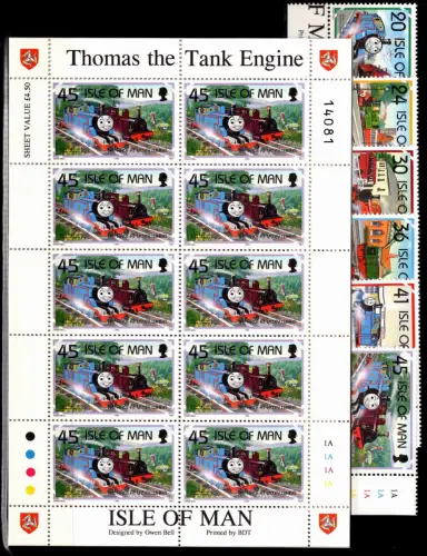 Isle of Man 644-649 und Kleinbogensatz postfrisch Eisenbahn #NN769