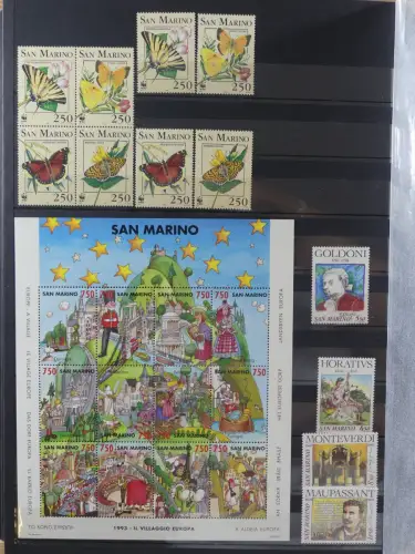 San Marino anfänglich Falz bzw gestempelt im Einsteckalbum #LZ988