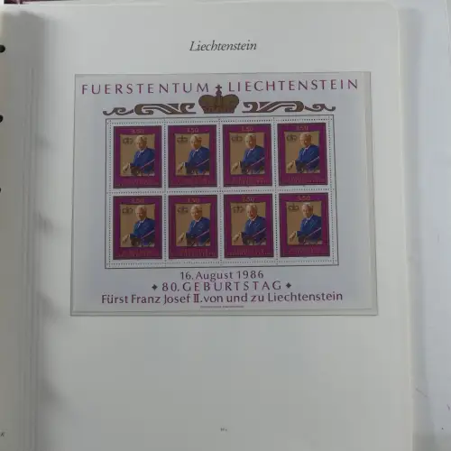 Liechtenstein 1976-1989 ** besammelt im Borek Vordruck #MA033