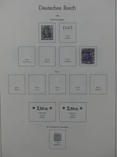Deutsches Reich ab 1872-1933 teilbesammelt in 2 Leuchtturm Vordrucken #LZ789