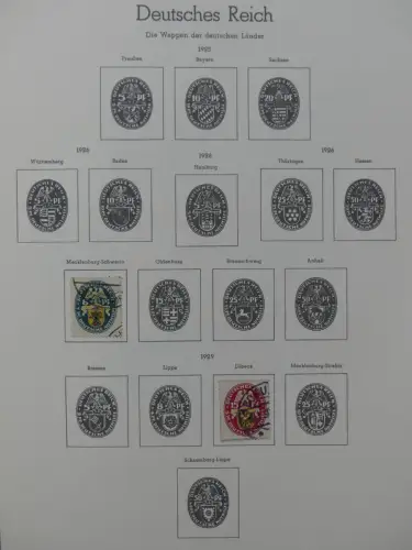 Deutsches Reich ab 1872-1933 teilbesammelt in 2 Leuchtturm Vordrucken #LZ789
