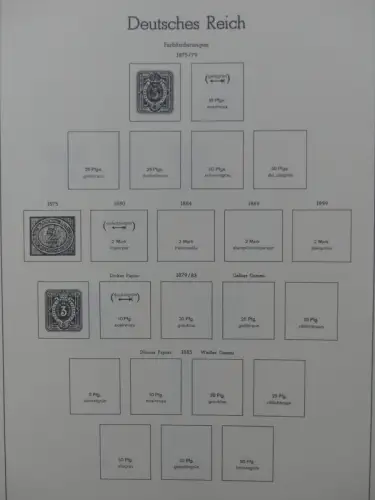 Deutsches Reich ab 1872-1933 teilbesammelt in 2 Leuchtturm Vordrucken #LZ789