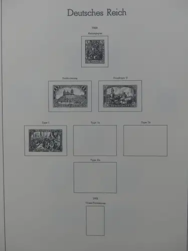 Deutsches Reich ab 1872-1933 teilbesammelt in 2 Leuchtturm Vordrucken #LZ789