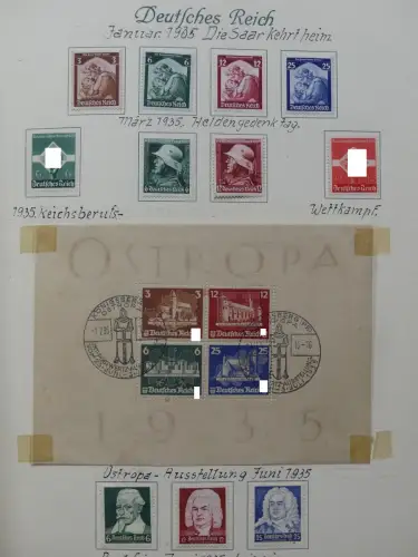 Deutsches Reich ab Brustschild mit * bzw. gestempelt im Schaubek Binder #LZ871