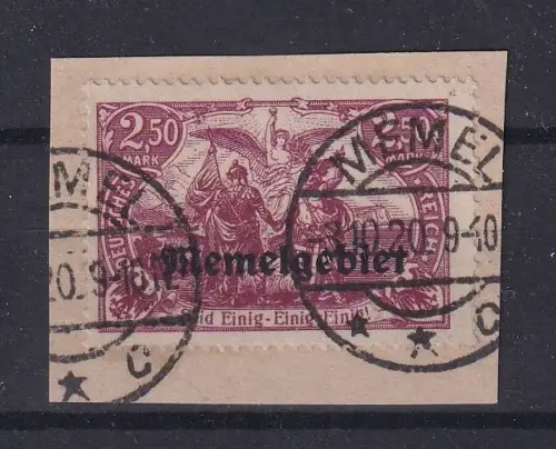 Memel 13 d gestempelt Befund Haslau BPP #OR604