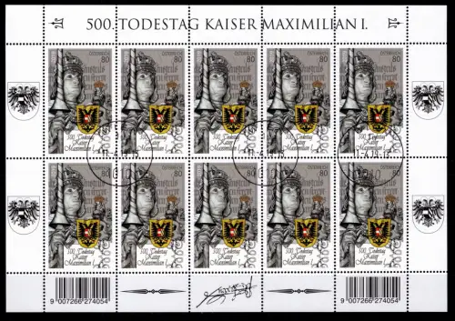 Österreich 3457 gestempelt als Kleinbogen #OV679