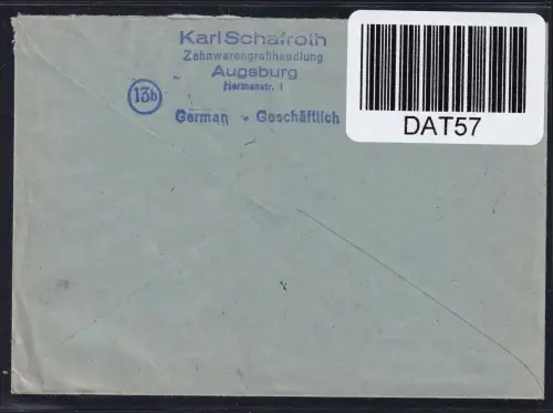 Alliierte Bestzung 2 auf Brief im Sechserblock #DAT57