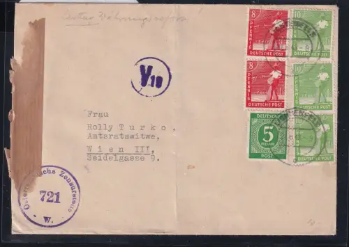 Alliierte Bestzung 915, 945, 946 auf Brief Zensur Ausland #DAT62