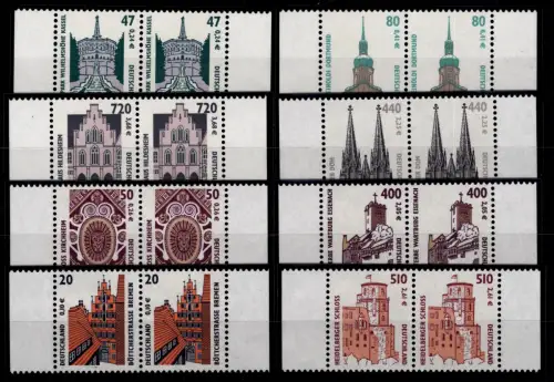 BRD Bund SWK ex 2176-2225 postfrisch als 8 waagerechte Paare #DAT37