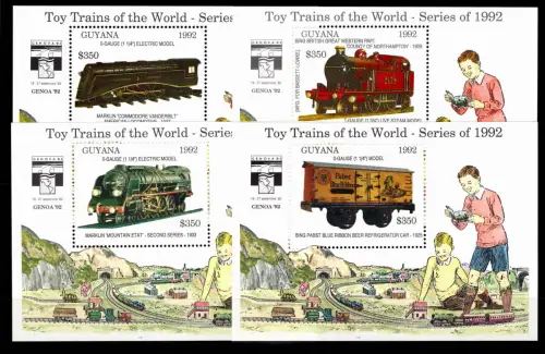 Guyana Block 213-216 postfrisch Eisenbahn #OE400
