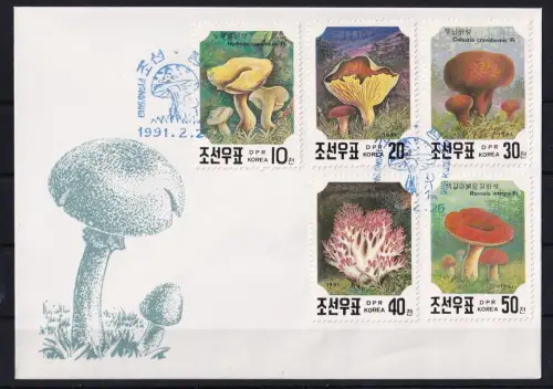 Korea 3186-3190 gestempelt als FDC / Pilze #OE408