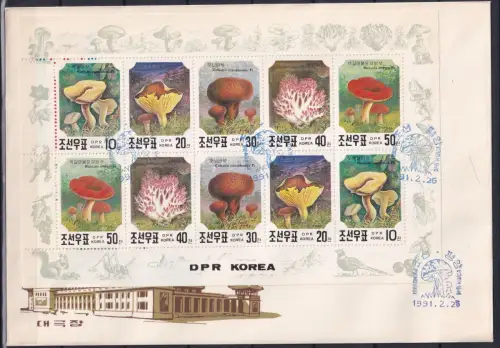 Korea 3186–3190 gestempelt als FDC / Pilze #OE411
