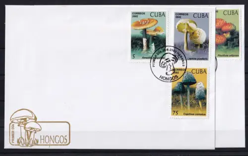 Kuba 4438-4442 gestempelt als FDC / Pilze #OE426