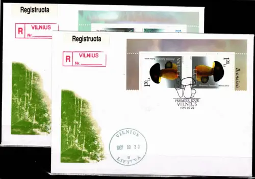 Litauen 649 und 650 gestempelt als FDC / Kehrdruckpaare #OE438