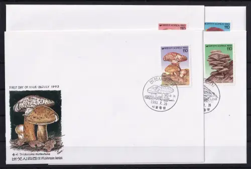 Korea 1746-1749 gestempelt als FDC / Pilze #OE420