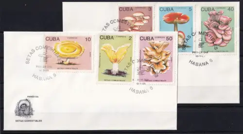 Kuba 3257-3262 gestempelt als FDC / Pilze #OE425