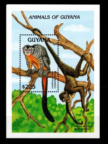 Guyana Block 202 postfrisch Affen #OE466