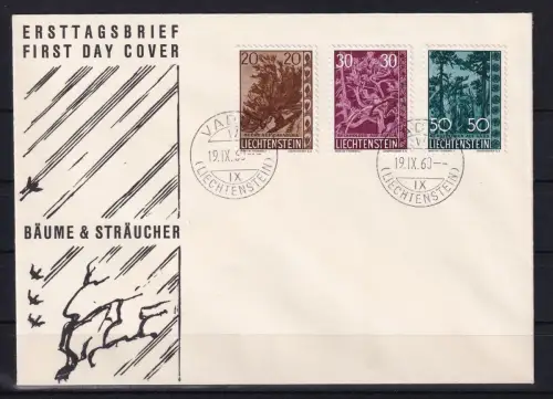 Liechtenstein 399-401 gestempelt als FDC #OM661