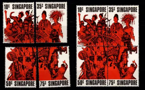 Singapur 182-185 und 4er-Block postfrisch #DAT80