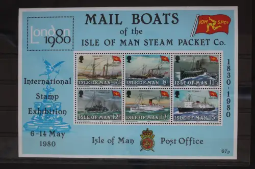 Großbritannien Isle of Man Block 3 mit 166-171 postfrisch Schifffahrt #FR872